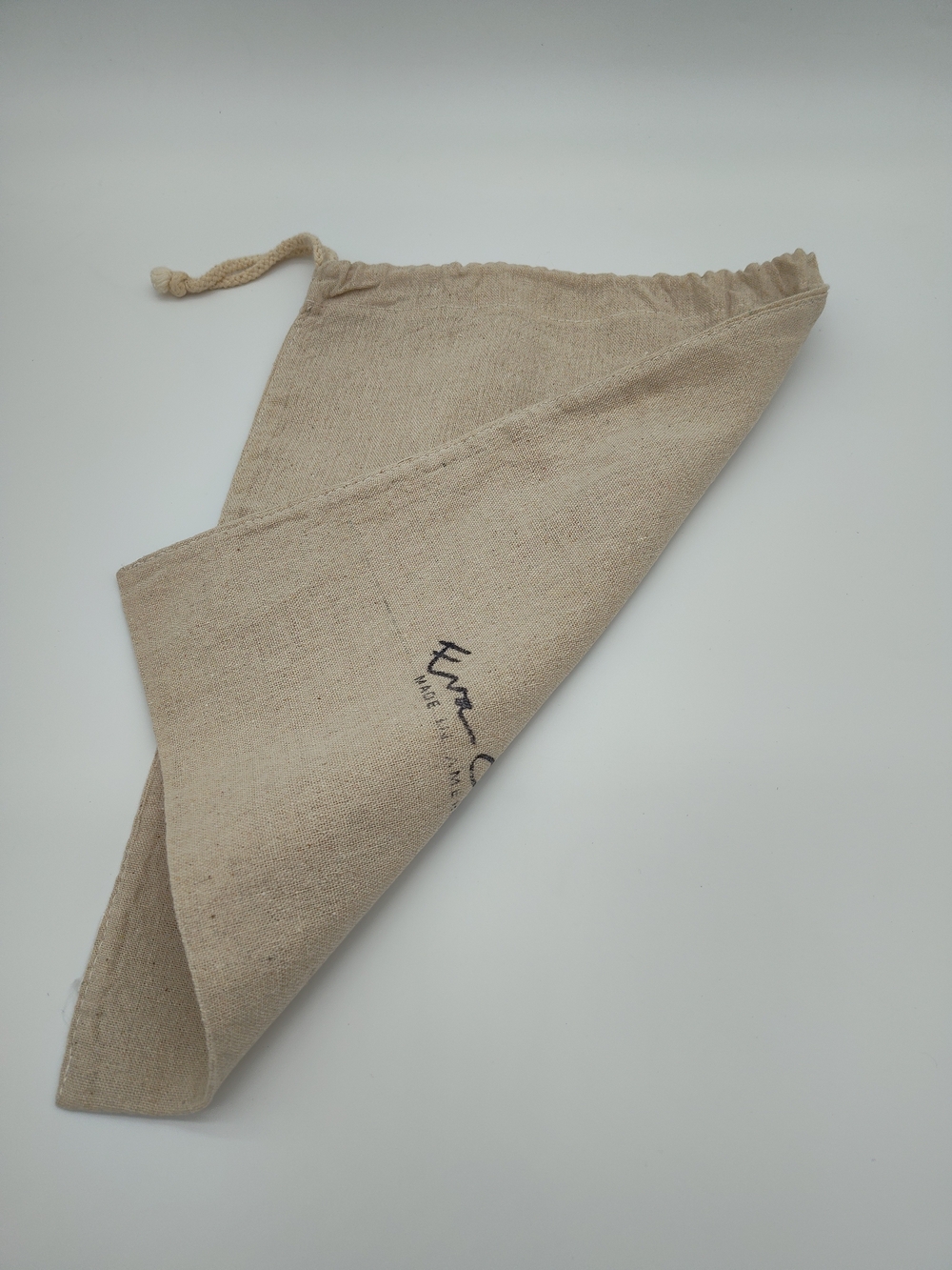 EVA CREDO Made in America Linen Drawstring Dust Bag Beige Storage Pouch EUC - Picture 3 of 6